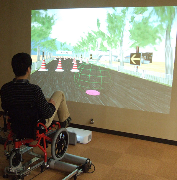 Virtual cycling wheelchair